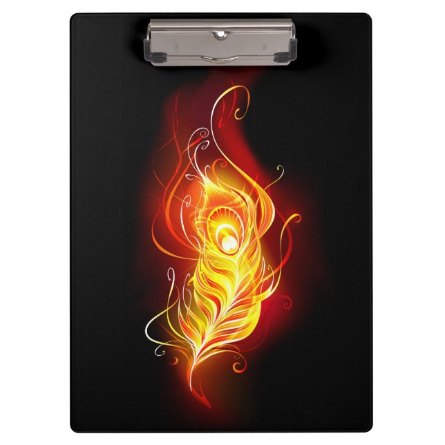Fire Peacock Feather Clipboard (Front)