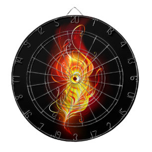 Fire Peacock Feather Dart Board