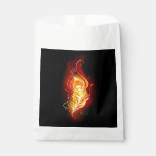 Fire Peacock Feather Favor Bag