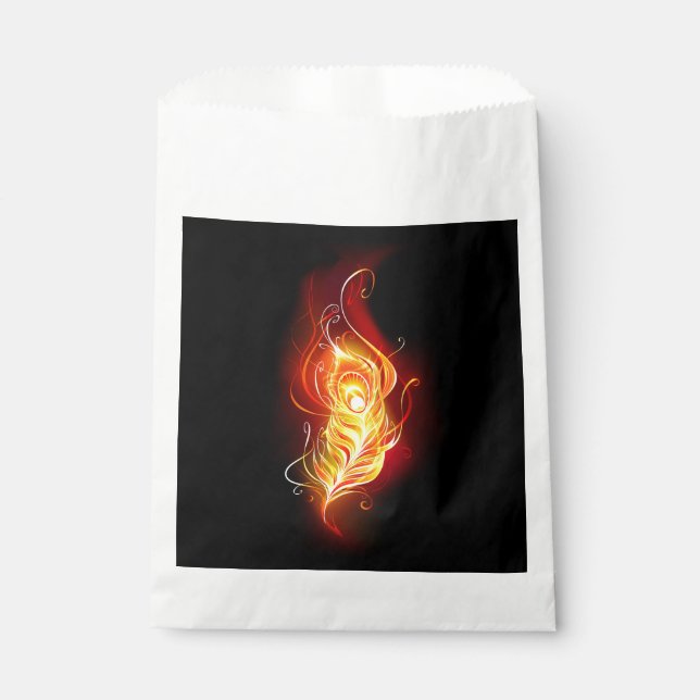 Fire Peacock Feather Favor Bag (Front)