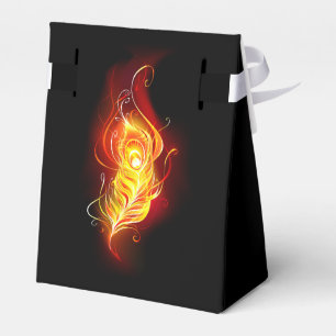 Fire Peacock Feather Favor Boxes
