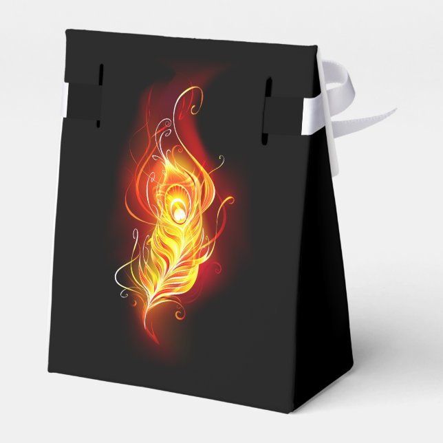 Fire Peacock Feather Favor Boxes (Back Side)