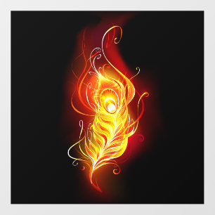 Fire Peacock Feather Floor Decals