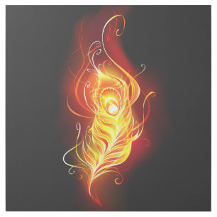 Fire Peacock Feather Gallery Wrap