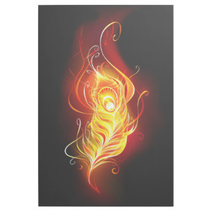 Fire Peacock Feather Gallery Wrap