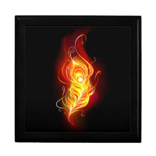 Fire Peacock Feather Gift Box