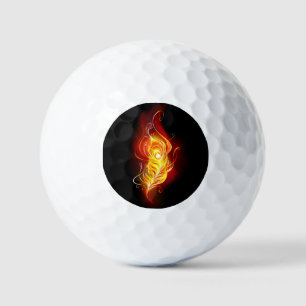 Fire Peacock Feather Golf Balls
