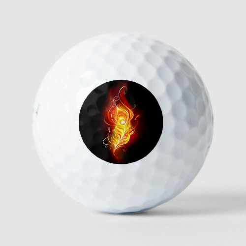 Fire Peacock Feather Golf Balls