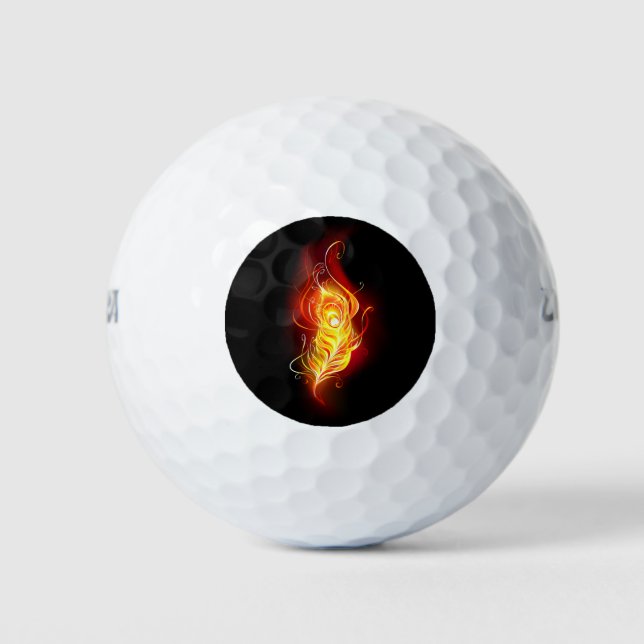 Fire Peacock Feather Golf Balls (Front)