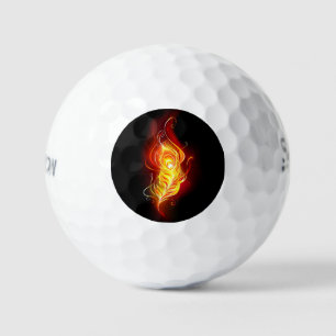 Fire Peacock Feather Golf Balls