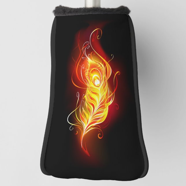 Fire Peacock Feather Golf Head Cover (Rotate 90)