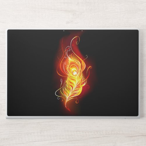 Fire Peacock Feather HP Laptop Skin
