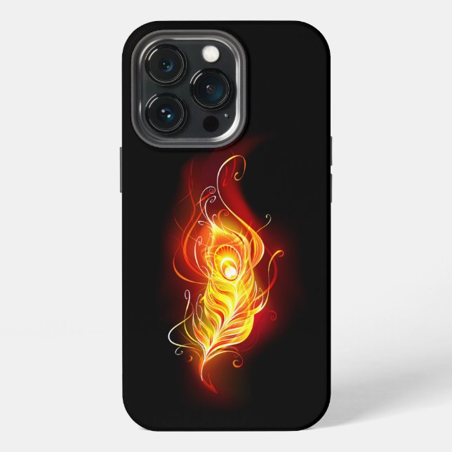 Fire Peacock Feather Iphone Case (Back)
