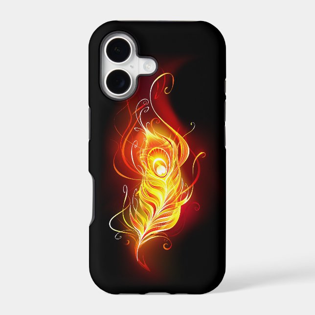 Fire Peacock Feather Iphone Case (Back)