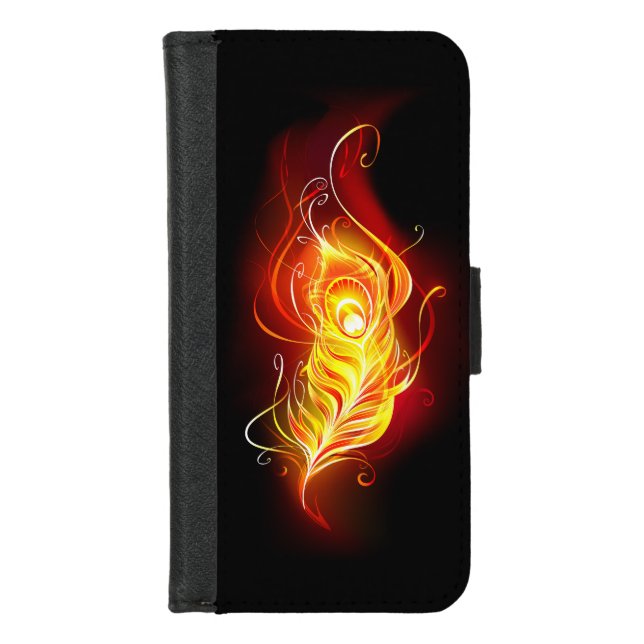 Fire Peacock Feather iPhone Wallet Case (Front)