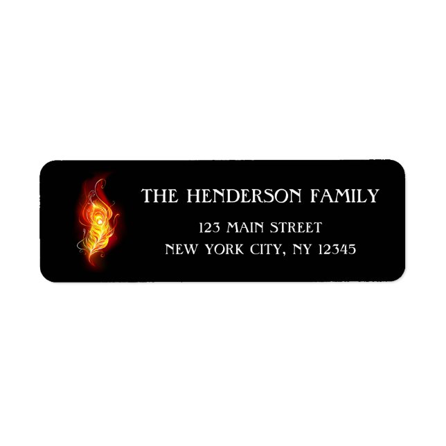 Fire Peacock Feather Label (Front)