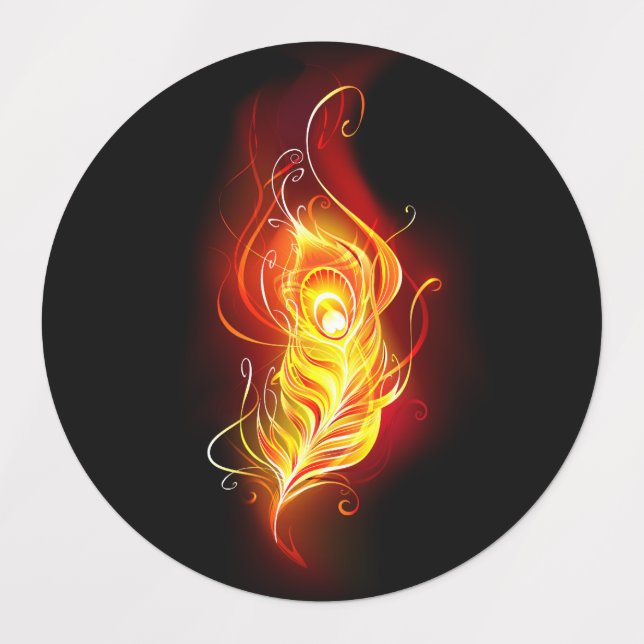 Fire Peacock Feather Labels (Design 1)