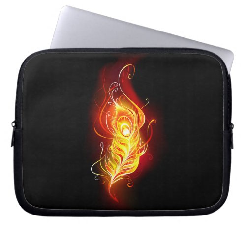 Fire Peacock Feather Laptop Sleeve