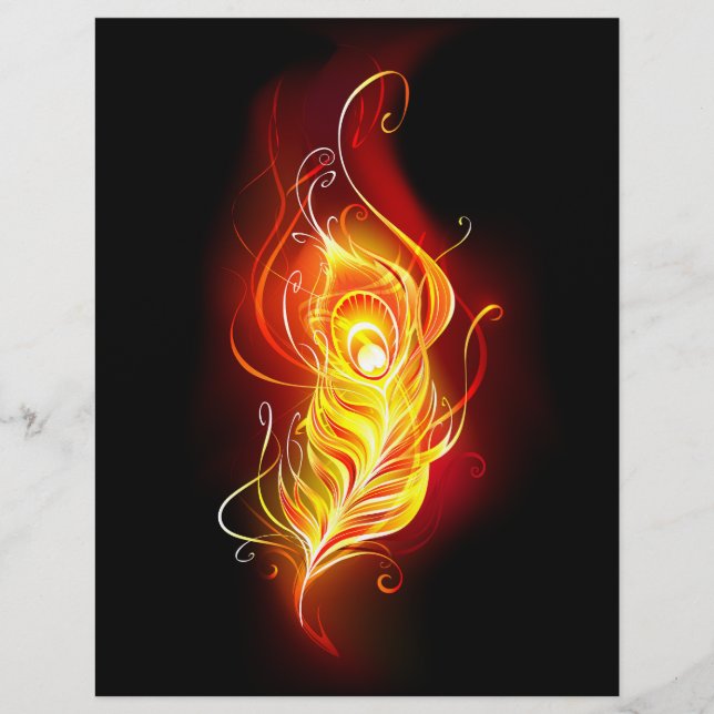 Fire Peacock Feather Letterhead (Front)