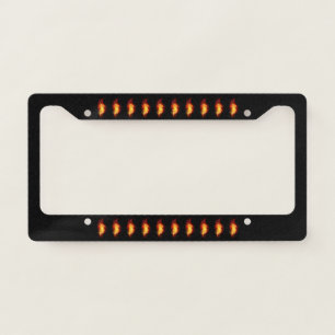 Fire Peacock Feather License Plate Frame