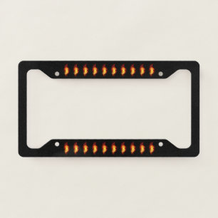 Fire Peacock Feather License Plate Frame