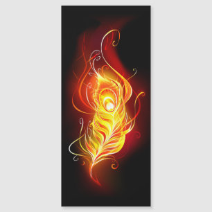 Fire Peacock Feather Magnetic Invitation
