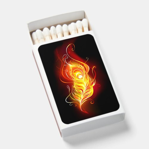 Fire Peacock Feather Matchboxes