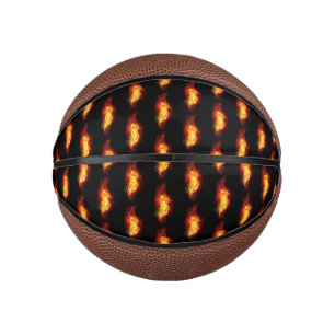 Fire Peacock Feather Mini Basketball