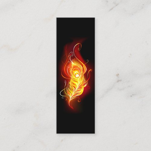 Fire Peacock Feather Mini Business Card