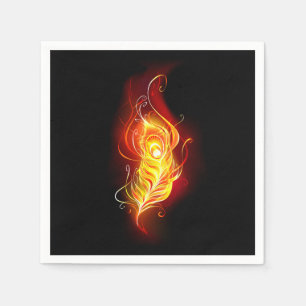 Fire Peacock Feather Napkins