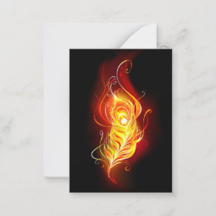 Fire Peacock Feather Note Card