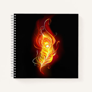 Fire Peacock Feather Notebook