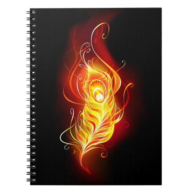 Fire Peacock Feather Notebook (Front)