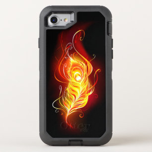 Fire Peacock Feather OtterBox Defender iPhone SE/8/7 Case