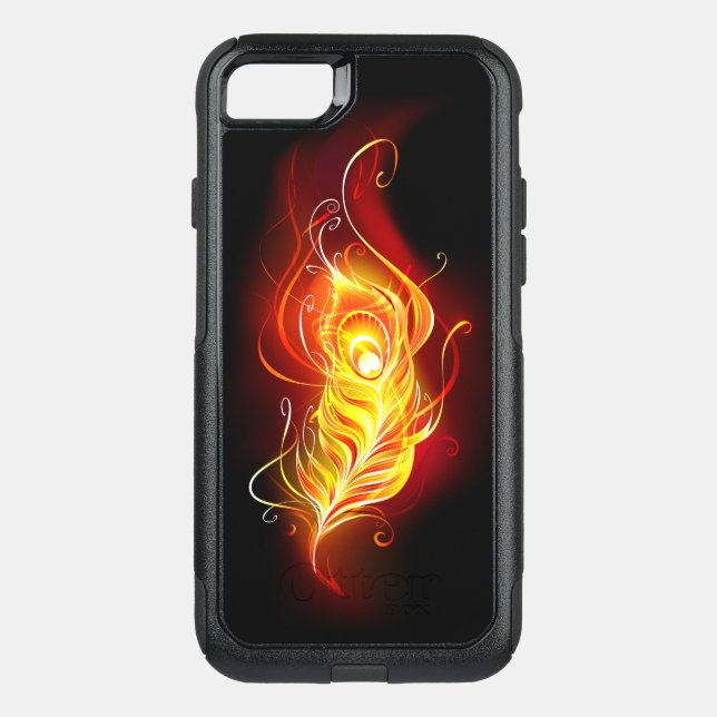 Fire Peacock Feather Otterbox iPhone Case (Back)