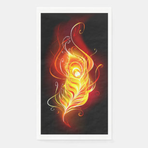 Fire Peacock Feather Paper Guest Towels