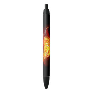 Fire Peacock Feather Pen
