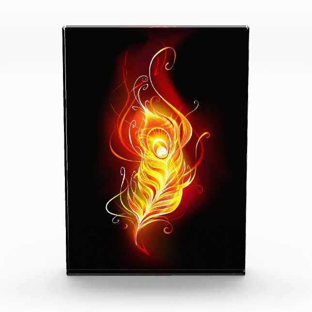 Fire Peacock Feather Photo Block (Front)