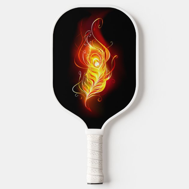 Fire Peacock Feather Pickleball Paddle | Zazzle