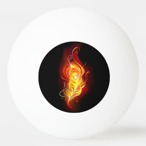 Fire Peacock Feather Ping Pong Ball