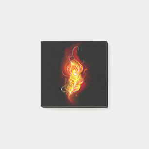 Fire Peacock Feather Post-it Notes