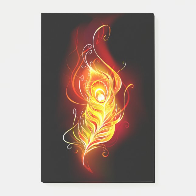Fire Peacock Feather Post-it Notes (Front)