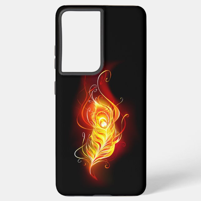 Fire Peacock Feather Samsung Galaxy Case (Back)