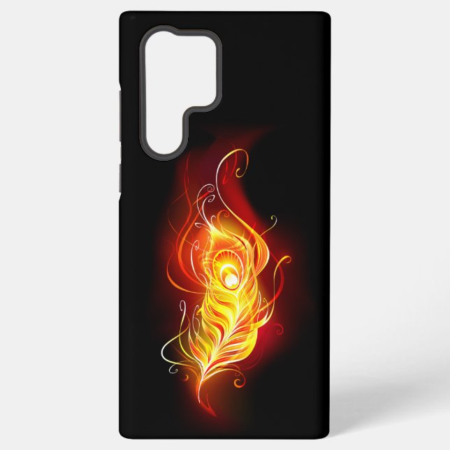 Fire Peacock Feather Samsung Galaxy Case (Back)