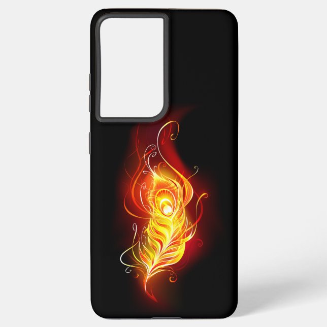 Fire Peacock Feather Samsung Galaxy Case (Back)