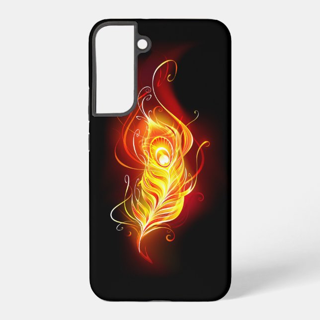 Fire Peacock Feather Samsung Galaxy Case (Back)