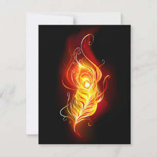 Fire Peacock Feather Save The Date
