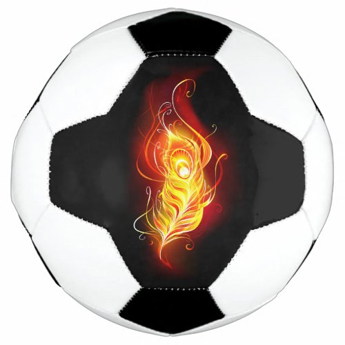 Fire Peacock Feather Soccer Ball