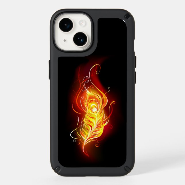 Fire Peacock Feather Speck iPhone Case (Front)