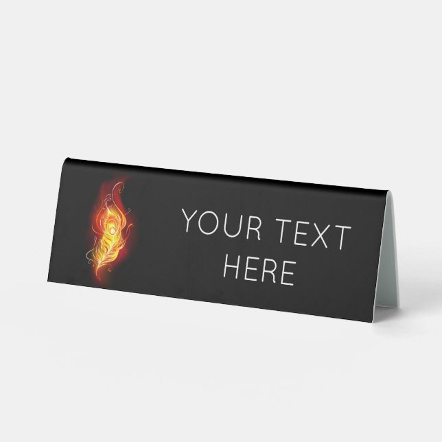 Fire Peacock Feather Table Tent (Front)